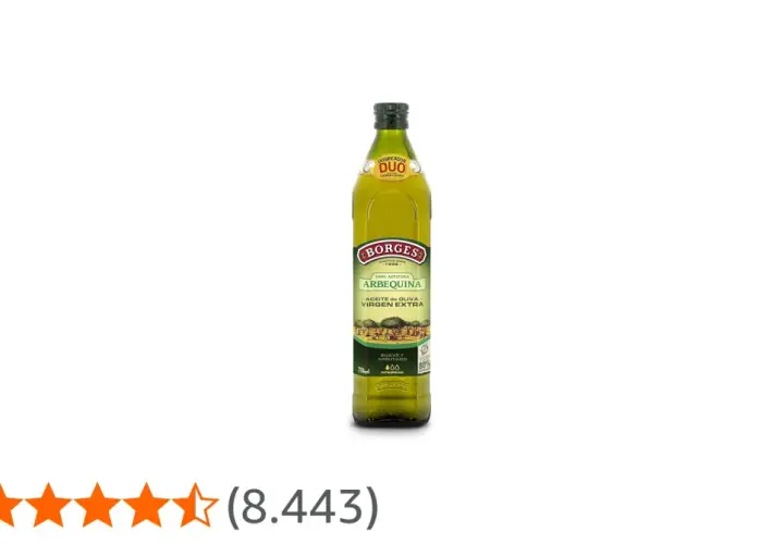Aceite de oliva Borges Arbequina, 100% virgen extra. ¿Cual es el aceite de oliva mas suave? Este es suave y afrutado, ideal para cocinar y aliñar.