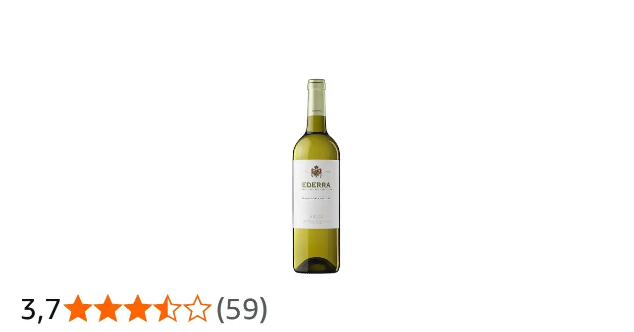 Botella de vino blanco Ederra Selección Especial Rioja. Ideal para disfrutar de sus grados.
